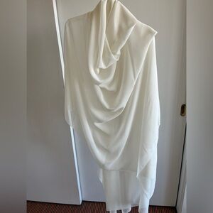 100% Silk White Georgette Chiffon wedding 💒 Fabric Solid  45" wide - 1.75 yards